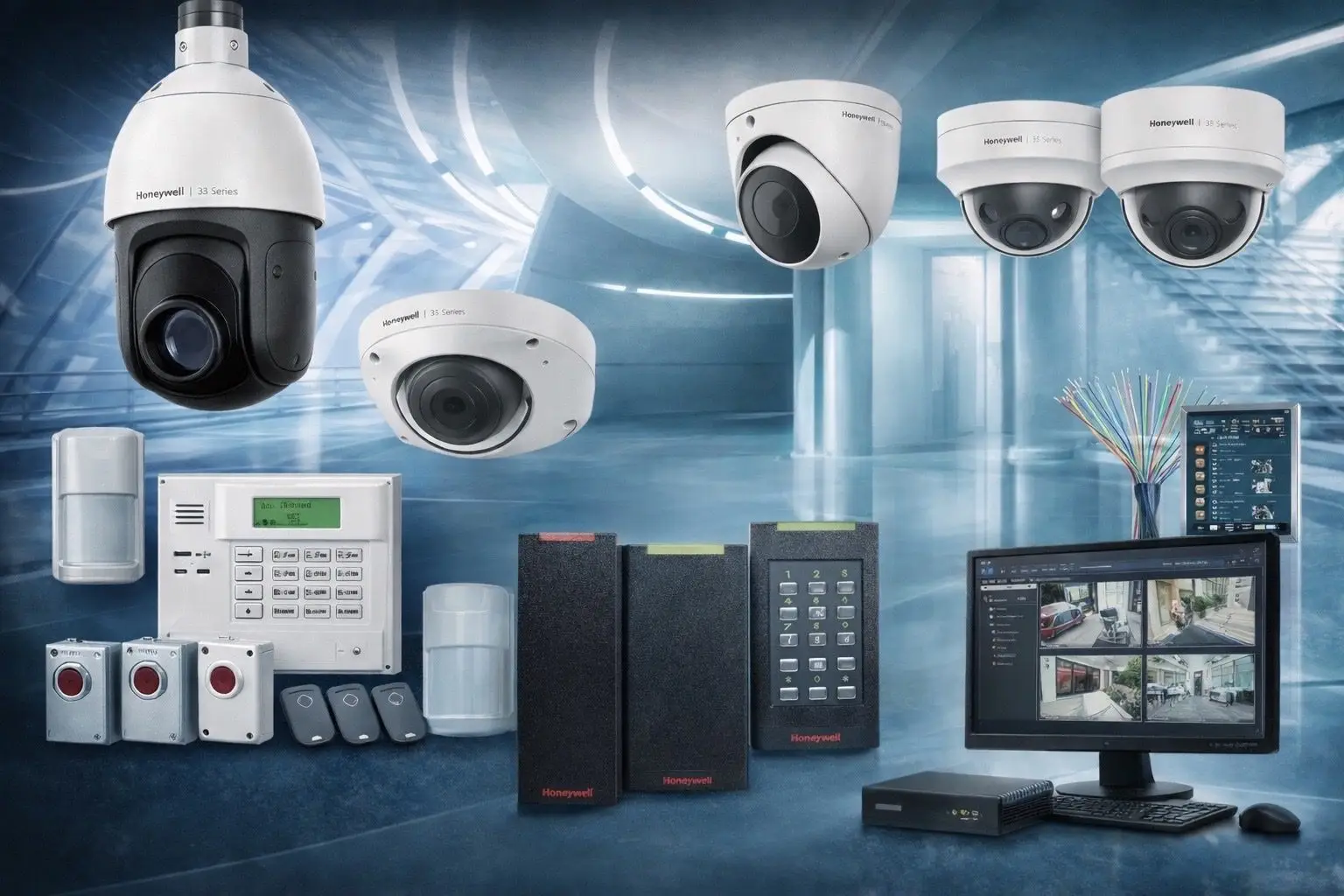 Commercial security systems including video surveillance access control intrusion detection and integrated security