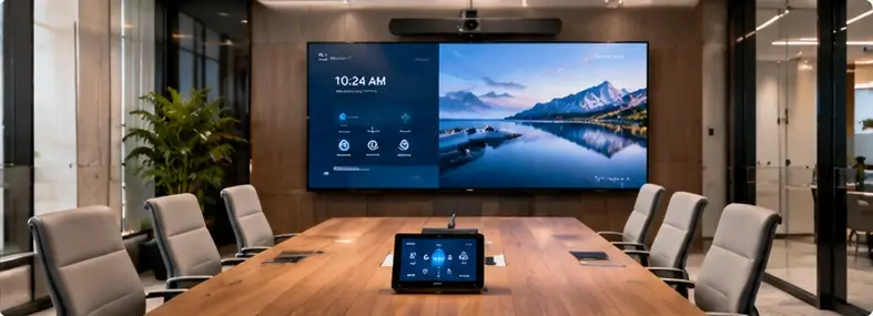 Technology professionals planning a corporate AV and meeting room project